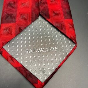 Salvatore Red Black Tie